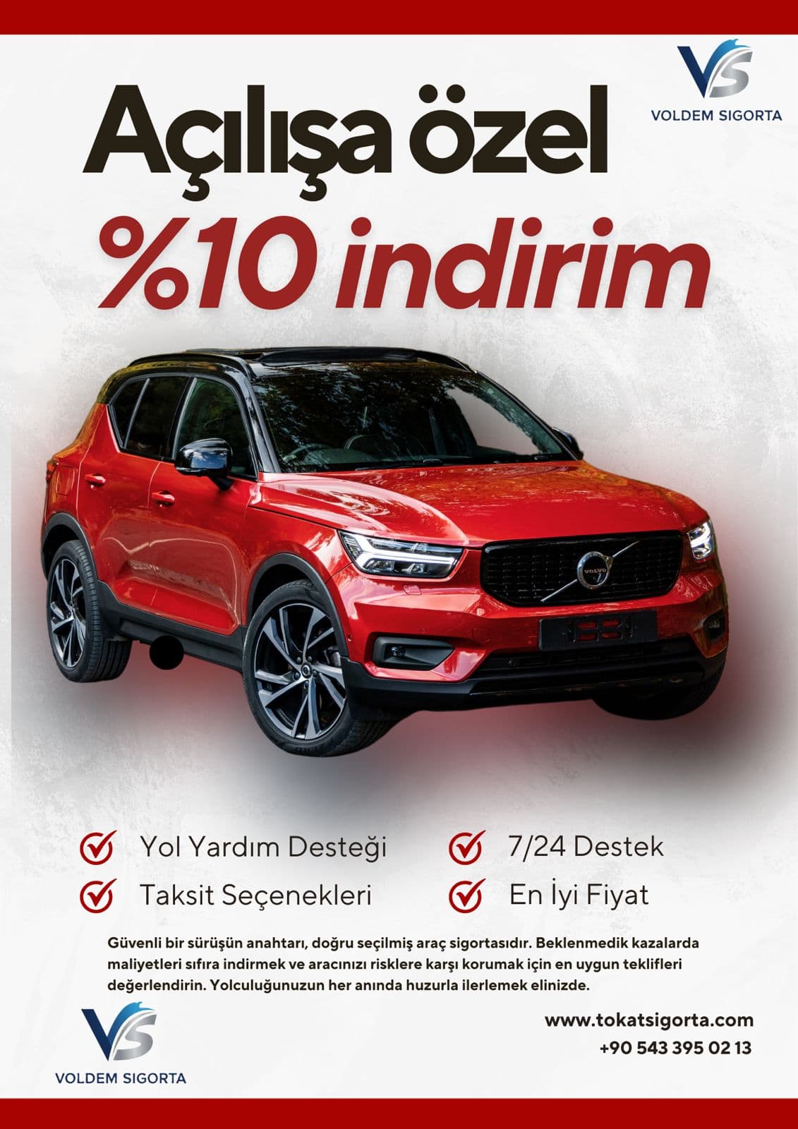 Geleceğine yatırım yap - Tokat sigorta acentesi Voldem Sigorta, açılışa özel %10 indirim